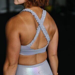 Gray Metallic Plus Light n Tight Ruffle Bra RC